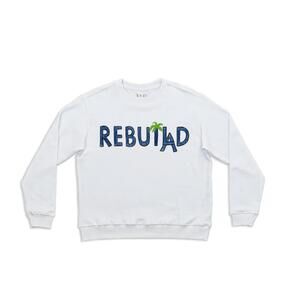 NEW UNFORTUNATE PORTRAIT men's rebuild la crewneck sweatshirt in white